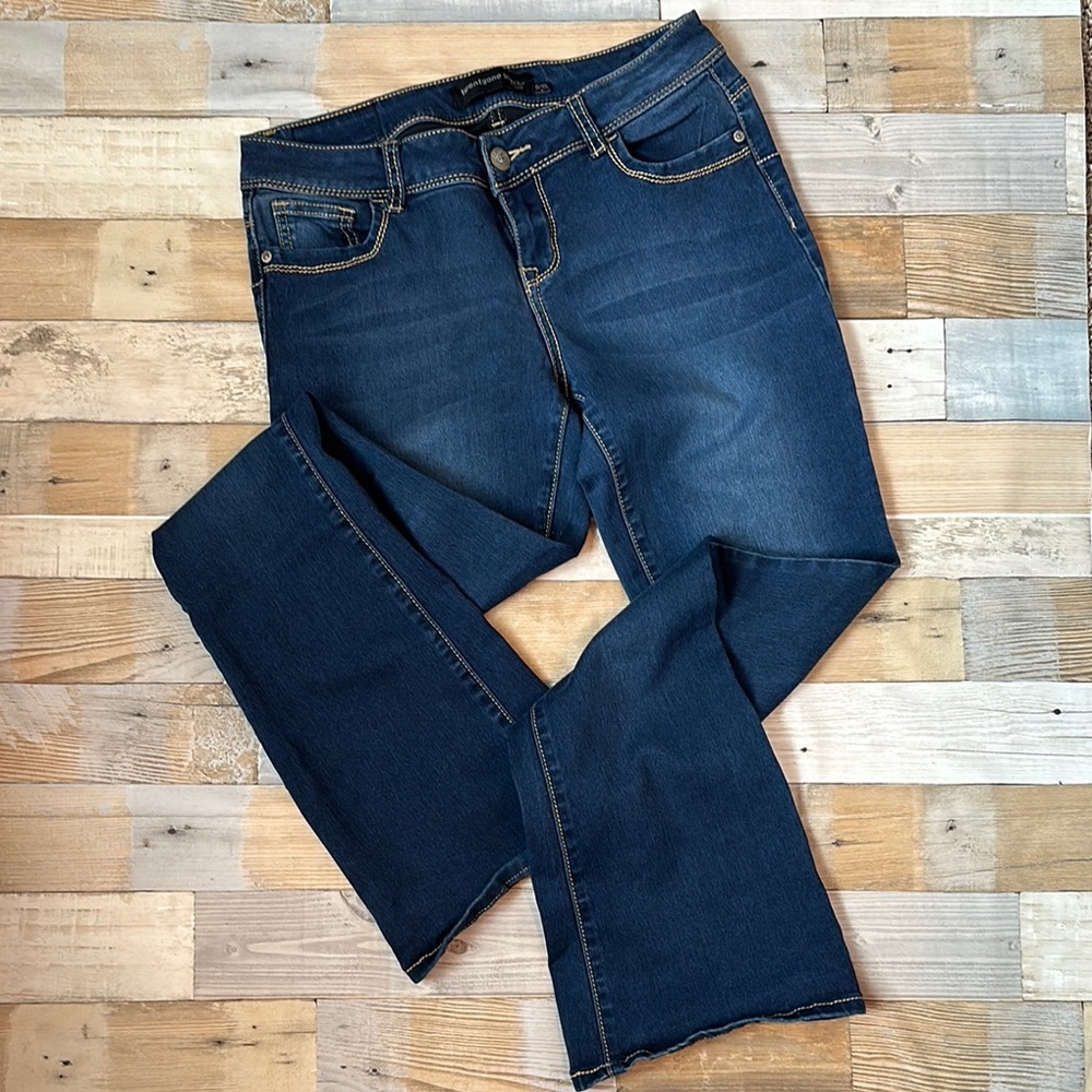 Classic Women's Mini Flare Boot Cut Blue Jeans